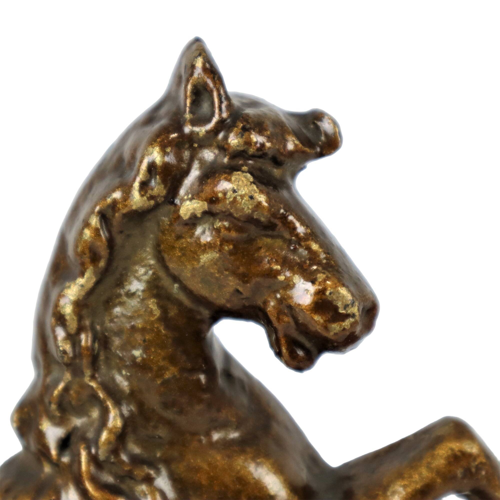 Vintage Horse Statue Solid Bronze Sculpture Patinated 20cm