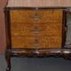 Vintage Italian Buffet in Walnut with Serpentine Front and Mirror Top