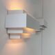 Pair of vintage wall lights, matte white metal, France 1980