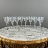 Saint louis crystal glassware set, chantilly model (26 pieces), 20th century