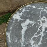 Antique bouillotte table with marble top, Louis XVI style