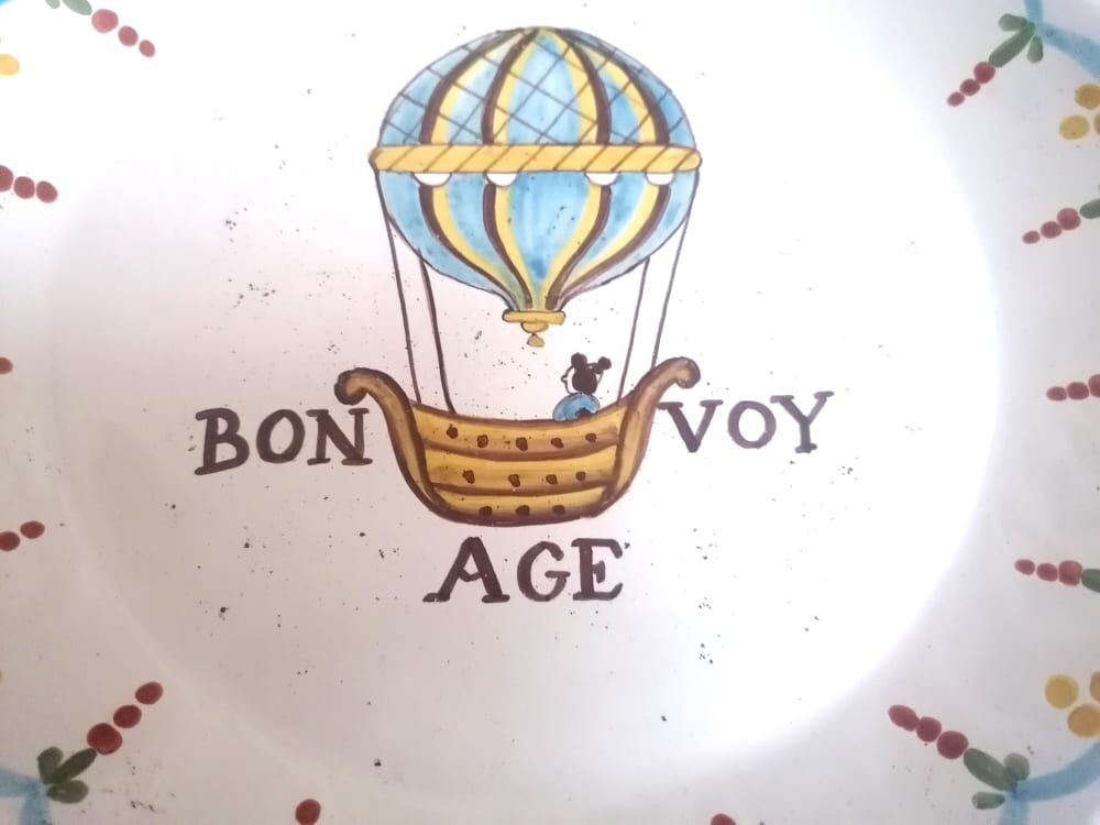 Plate decoration with balloon earthenware Hadancourt