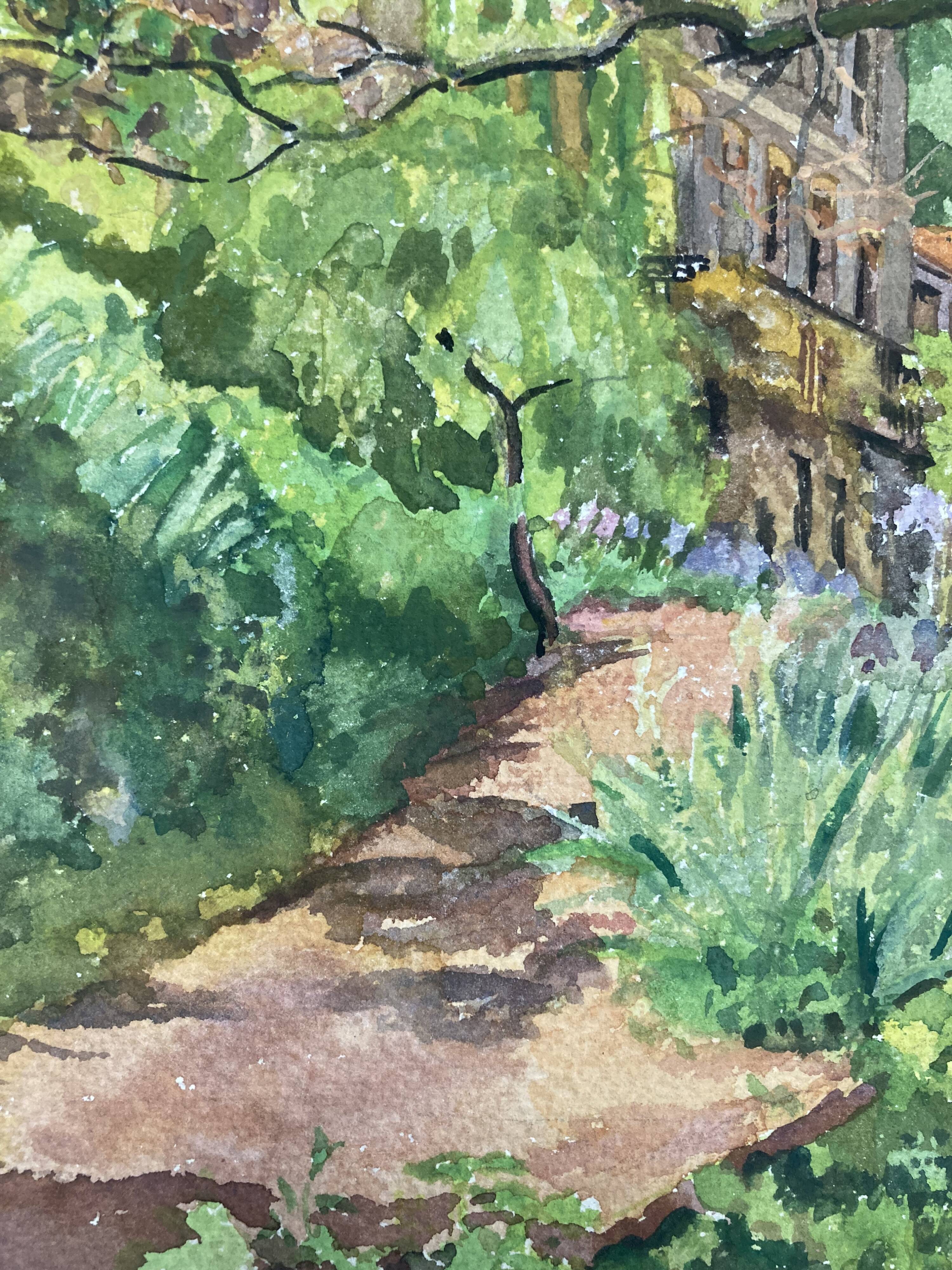 Aquarelle Maison aux Iris