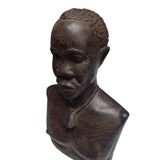 Buste art africain ancienne en bois d'ébène