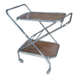 1970s chrome rolling bar trolley