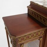 Rare Louis XVI display cabinet in marquetry with light, France ca. 1850