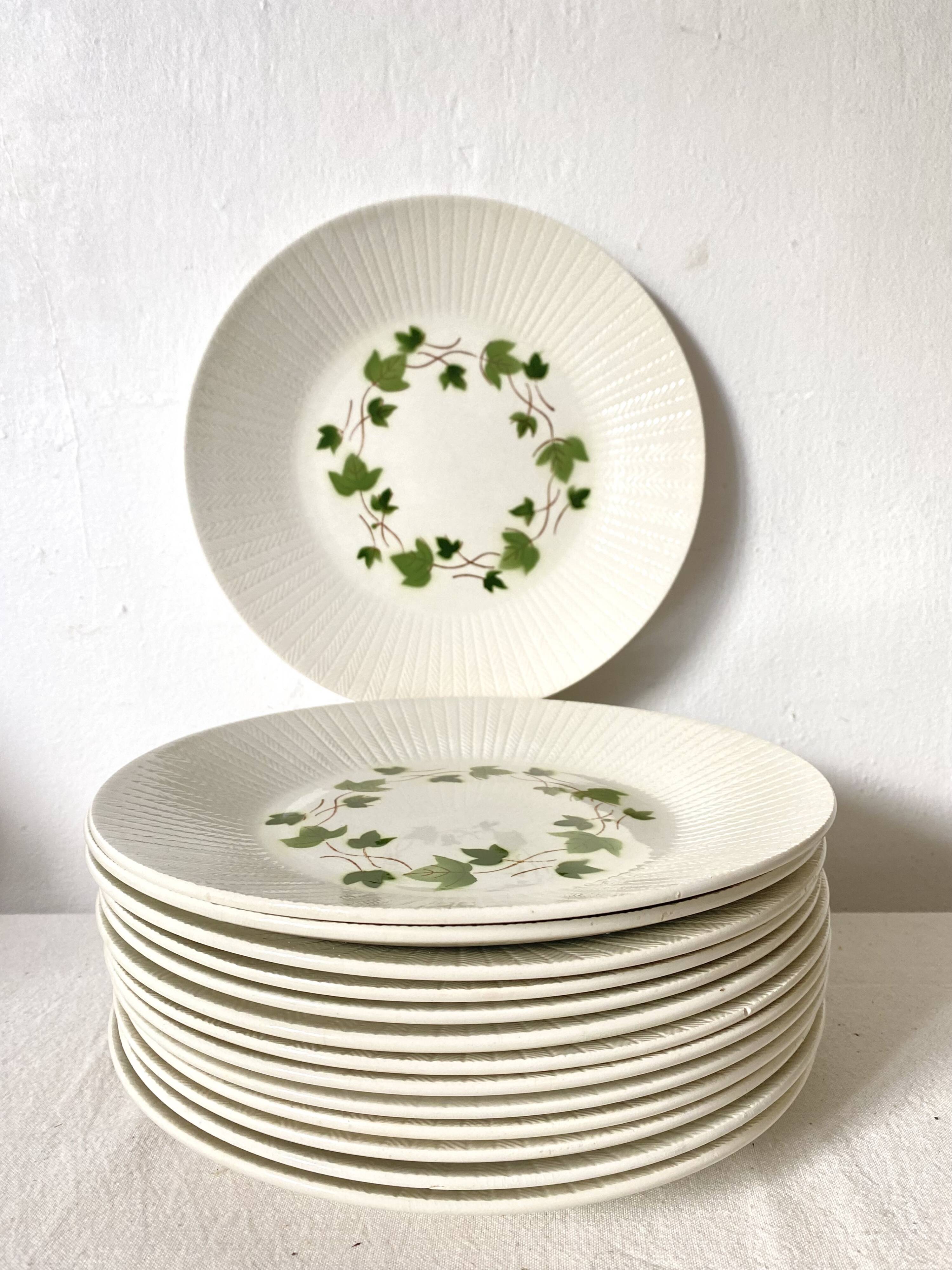 Antique dinner plates Saint Amand Ceranord, Bourrasque