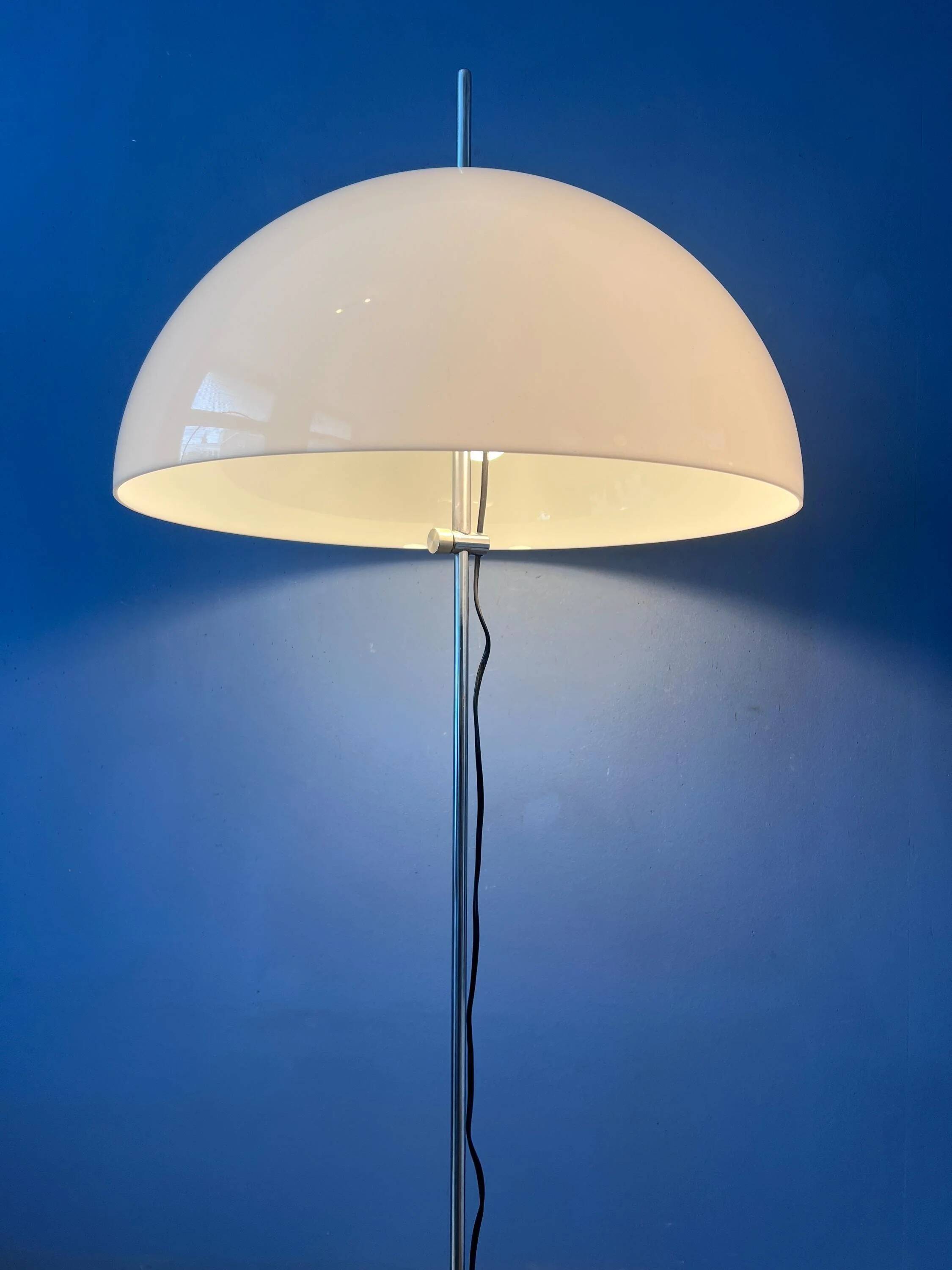 Vintage GEPO Space Age mushroom floor lamp, white acrylic glass shade.