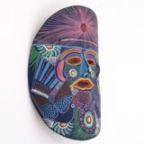 Colorful terracotta mask from Mexico, 1970s