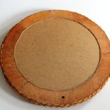 Round rattan (frame) wall mirror - Vintage