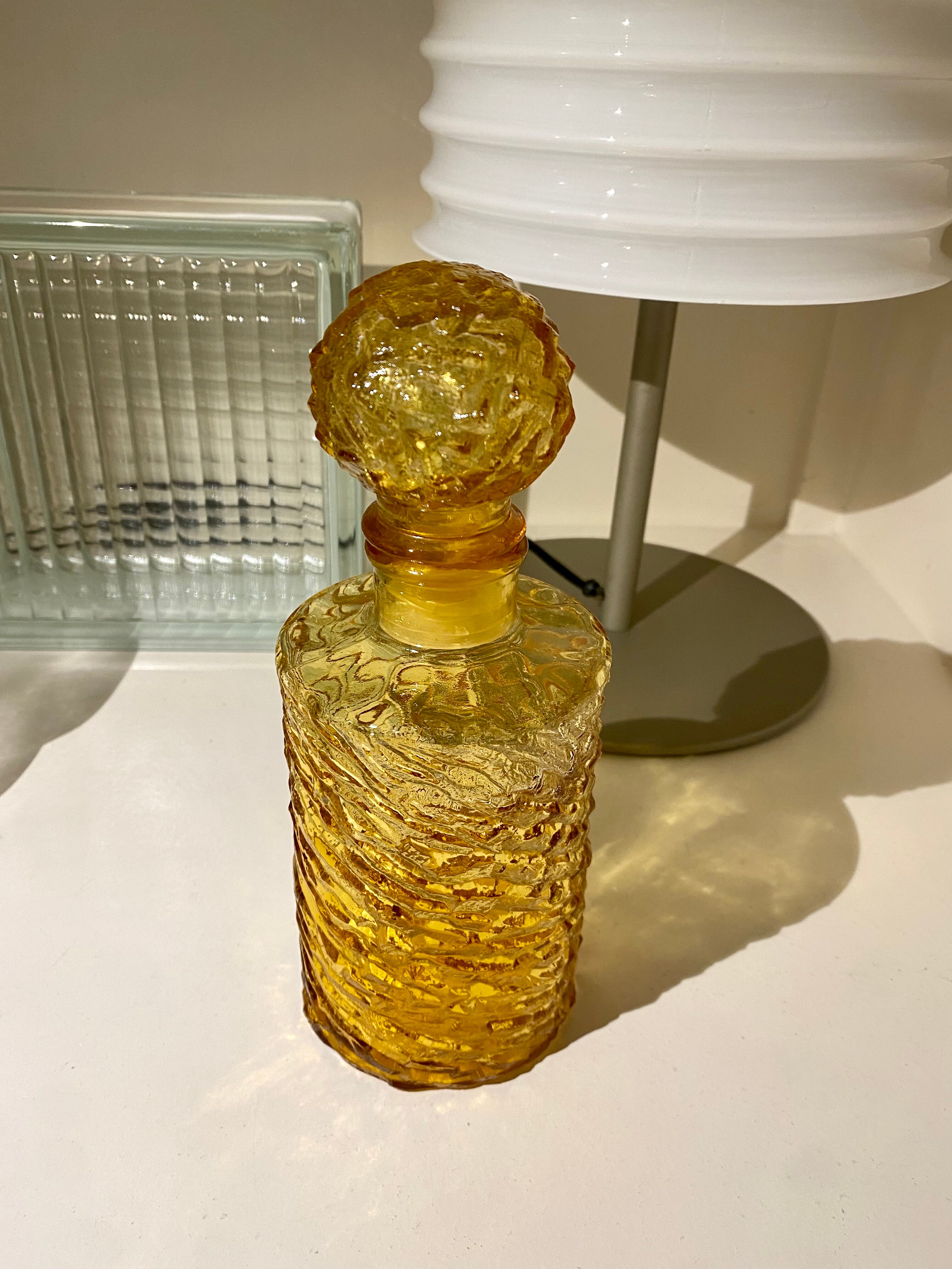 Bottle bottle amber glass textured vintage 70s