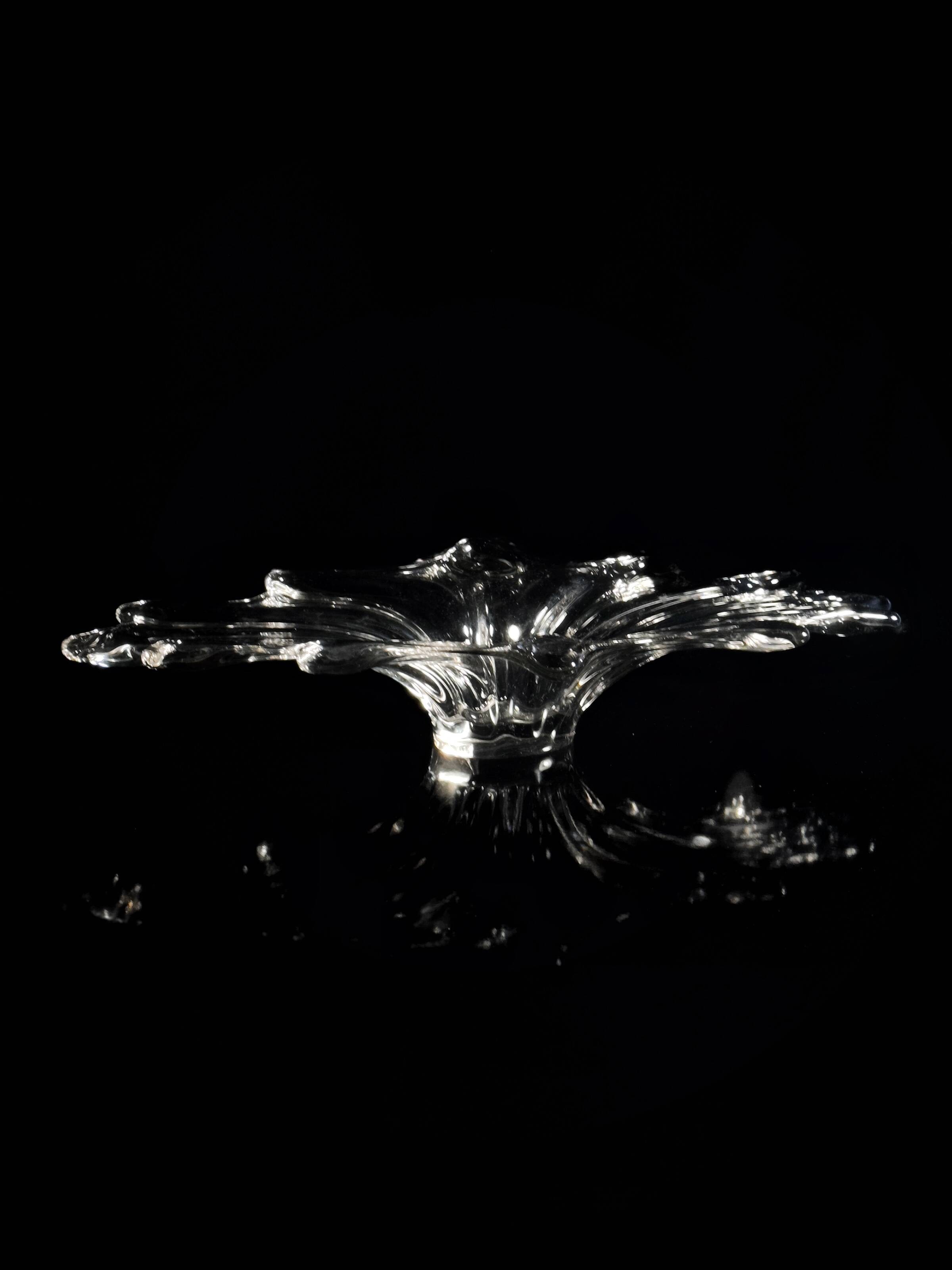 Large Murano Crystal Glass Centerpiece Bowl