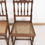 Chaises cannées, style Louis XIII