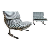 Vintage Italian design Onda Wave lounge chairs Giovanni Offredi Saporiti