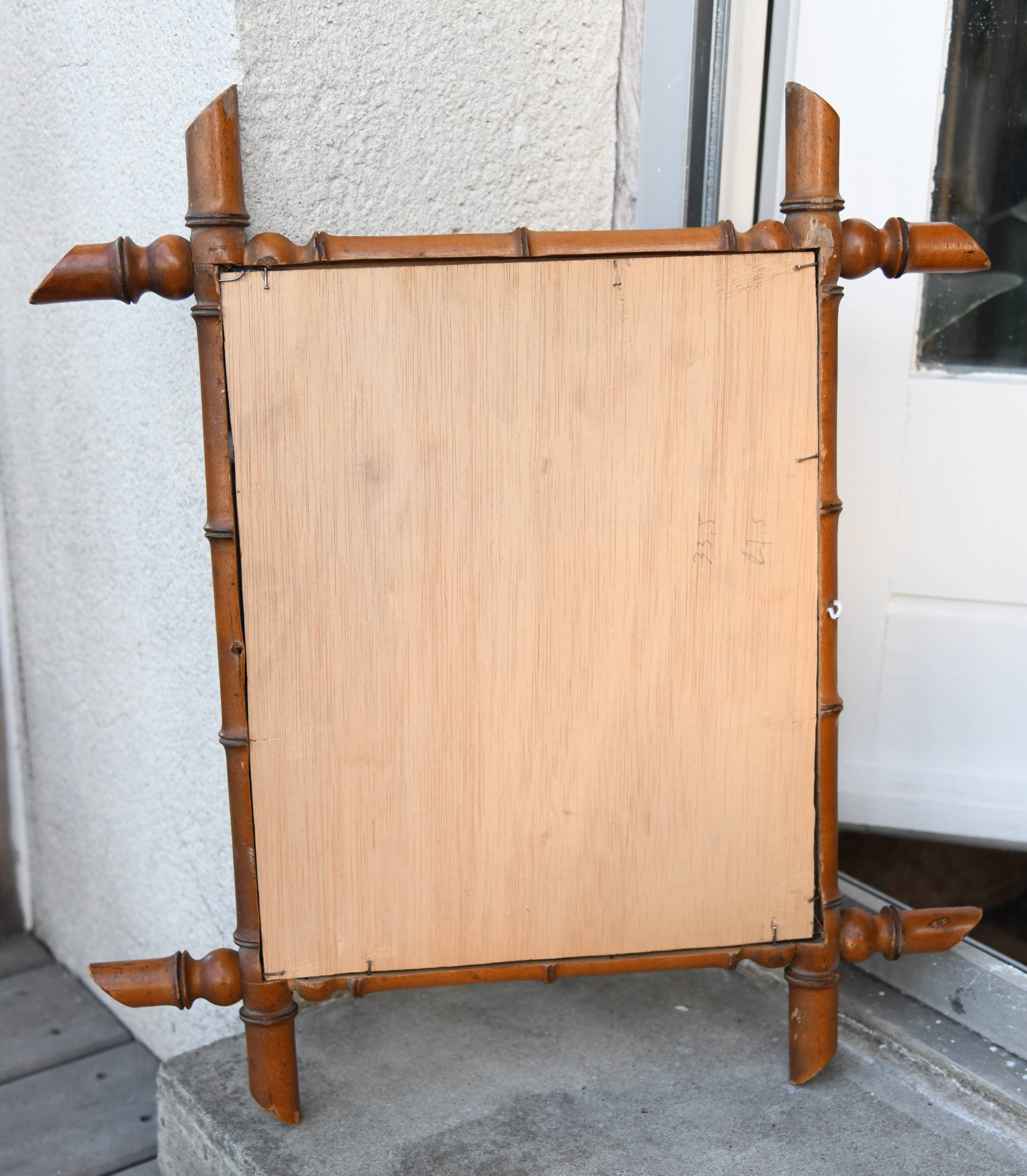Vintage bamboo mirror
