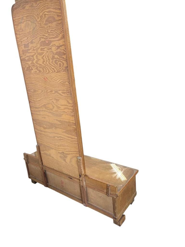 Meuble bas, d'entrée vintage en bois avec miroir