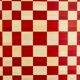 Pair of panels in red and gold straw marquetry. Contemporary.