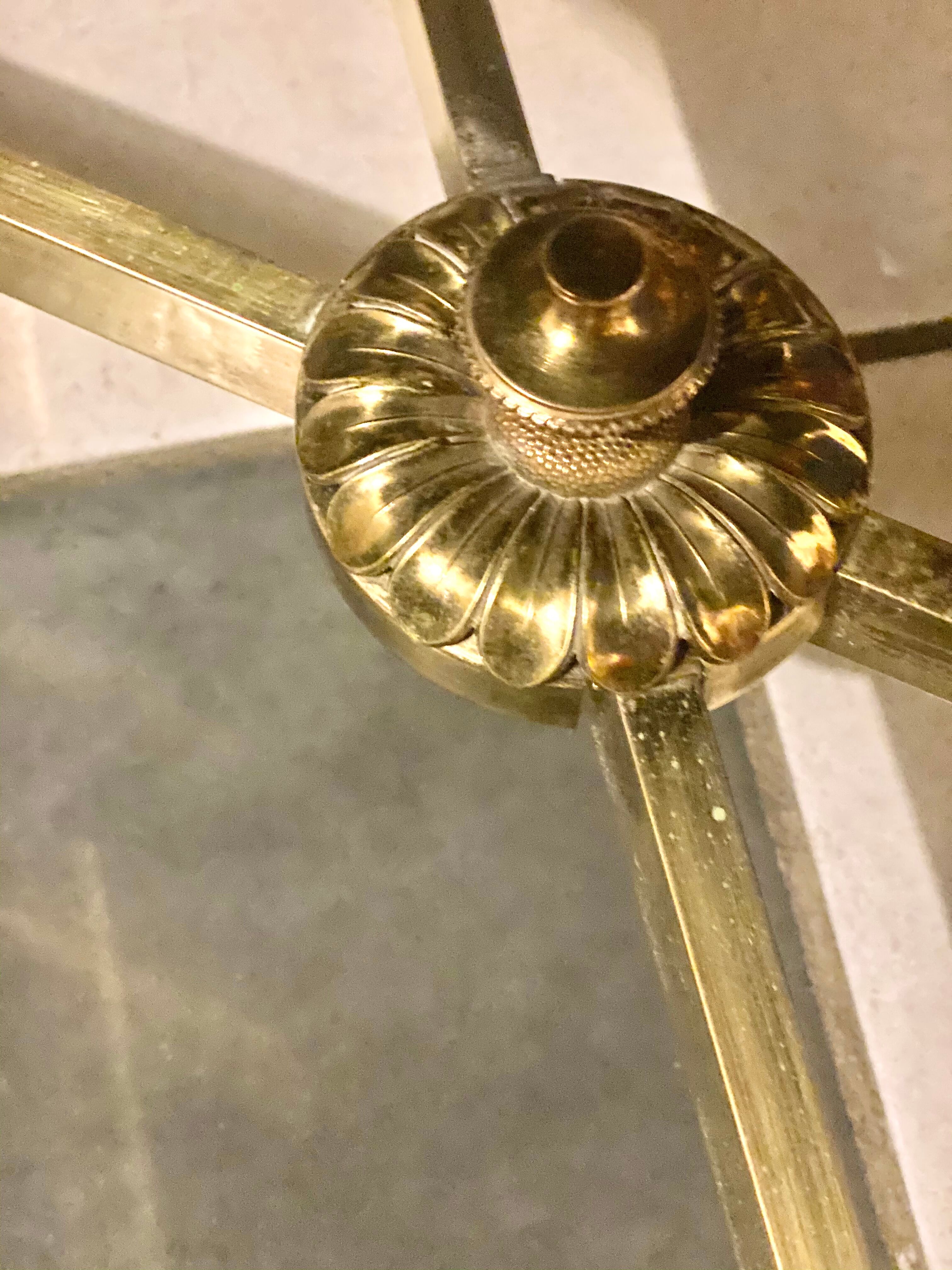 Coffee table glass and brass