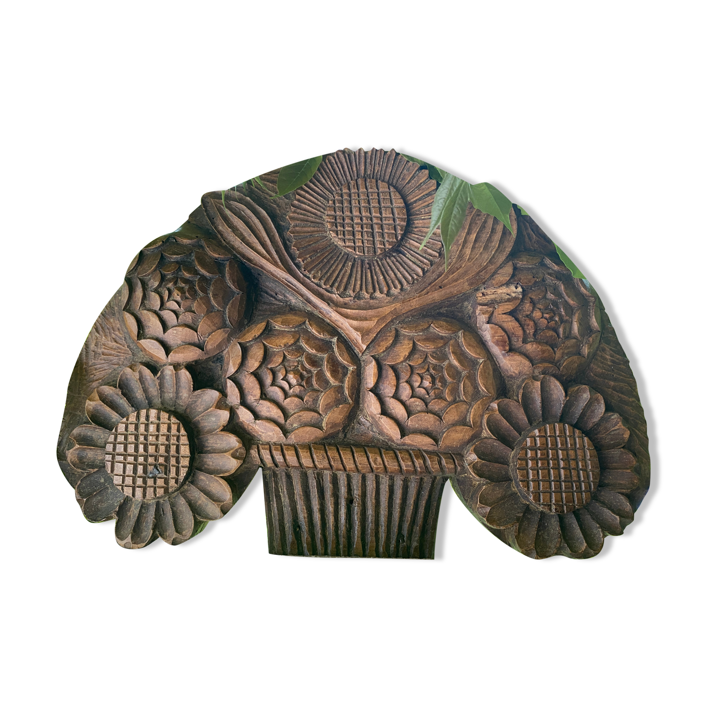 Antique Swiss carved wooden panel