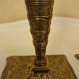 Paire de lampes vintage style Égyptien en laiton – Design pharaon,