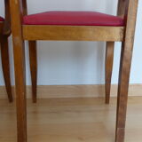 Pair of bridge chairs in red skai