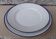 2 round dishes Limoges porcelain blue and gold border