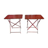 Folding metal bistro tables