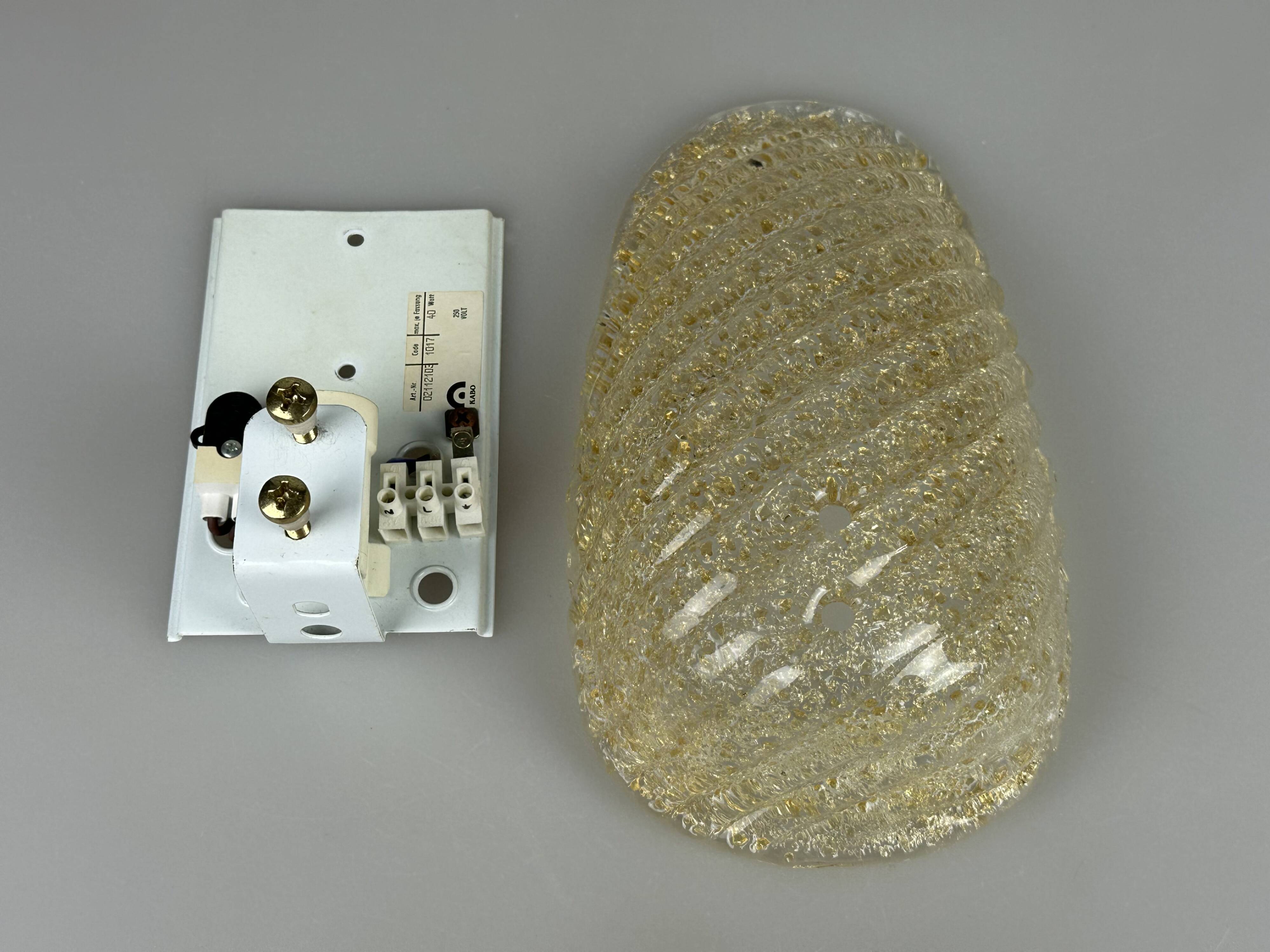 1960s/70s Lamp/Wall Light, Glass, Brass, Leaf, Space Age Design