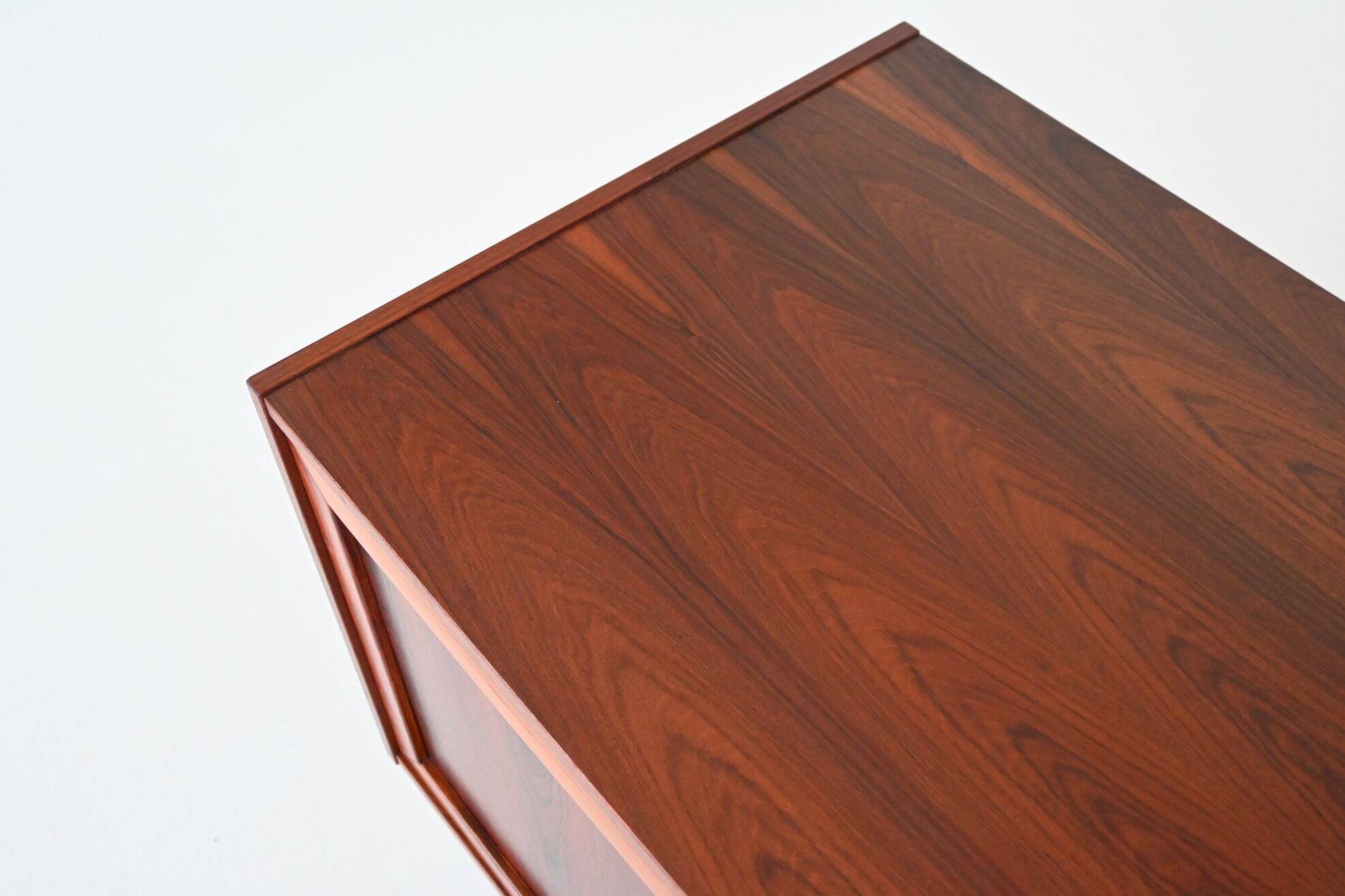 Pair of IB Kofod-Larsen cabinets in rosewood, Faarup, Denmark 1960.