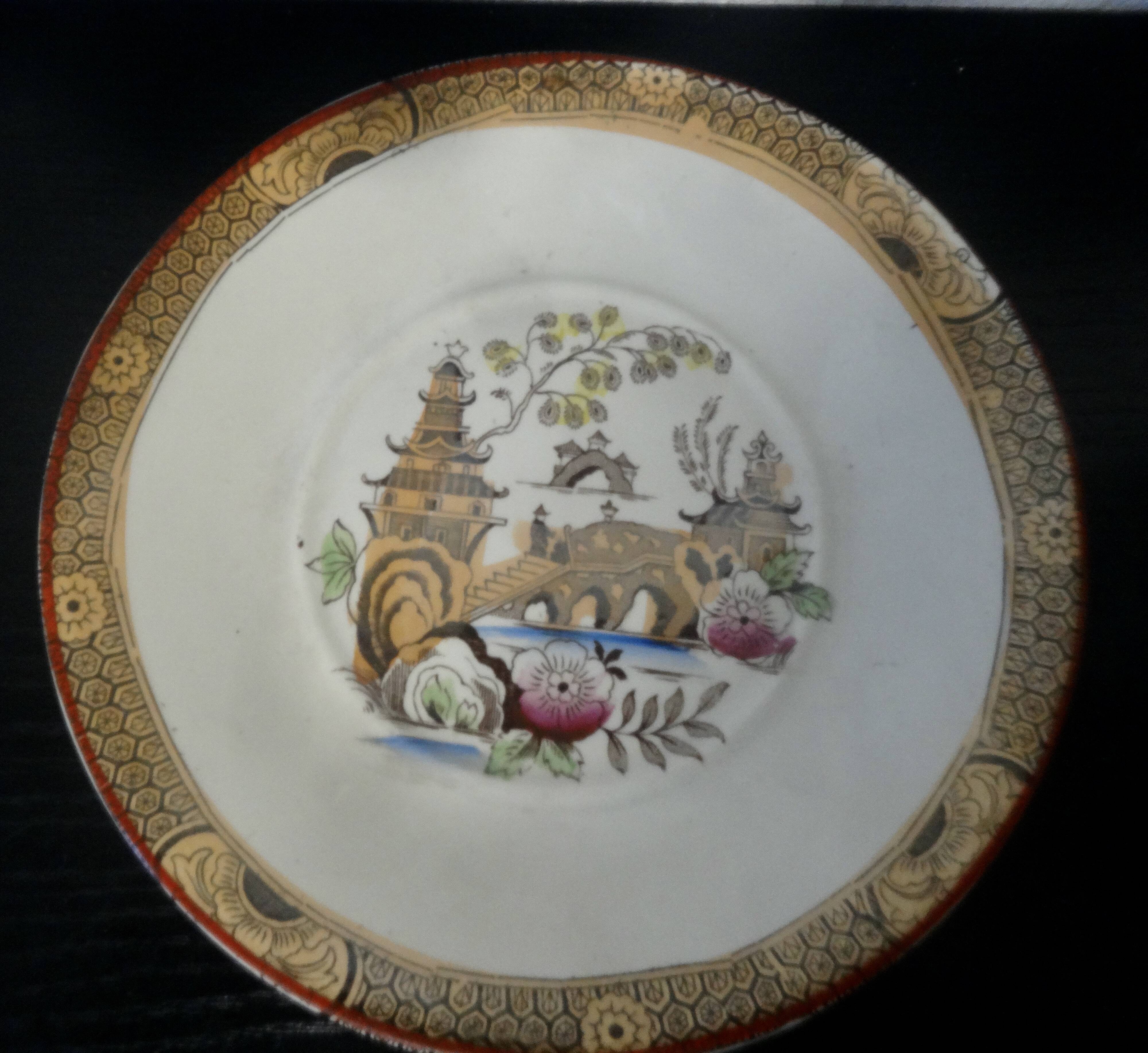 Chinese cup and saucer Bondonviller