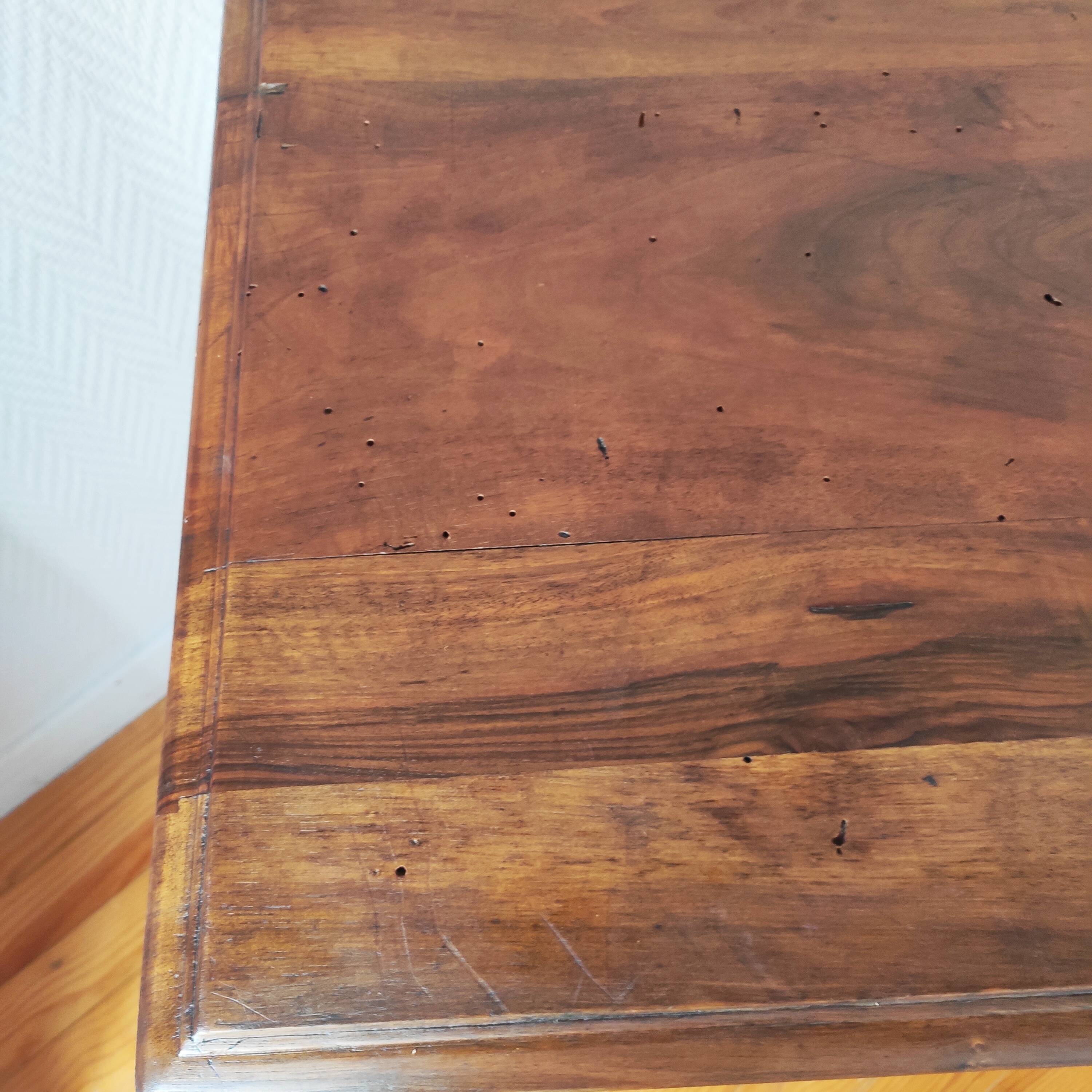 Antique desk table in solid walnut