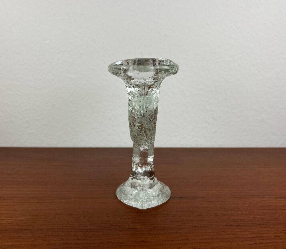 Vintage Swedish glass candlestick from Pukeberg, 1970s