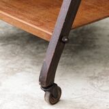 1950s wooden rolling trolley