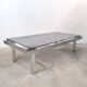 Vintage coffee table in metal and smoked glass