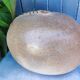 Vintage sandstone vase, in the shape of a rugby ball, signed