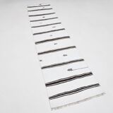 White Brown Striped Turkish Runner Rug, 70x310Cm