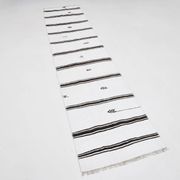 White Brown Striped Turkish Runner Rug, 70x310Cm