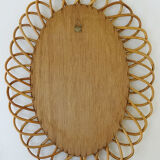 Miroir ovale rotin