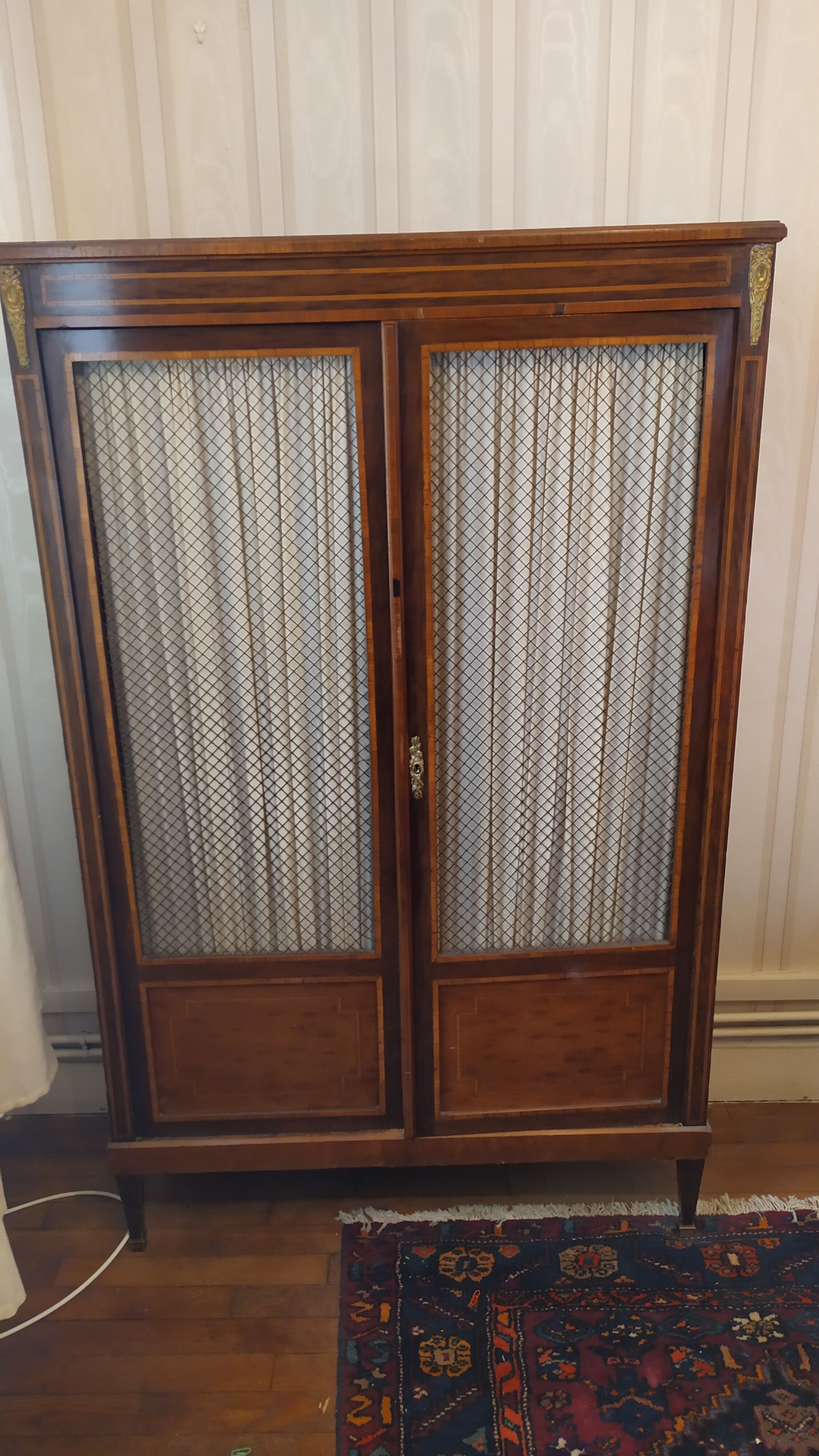 Library louis 15, old, door with fence