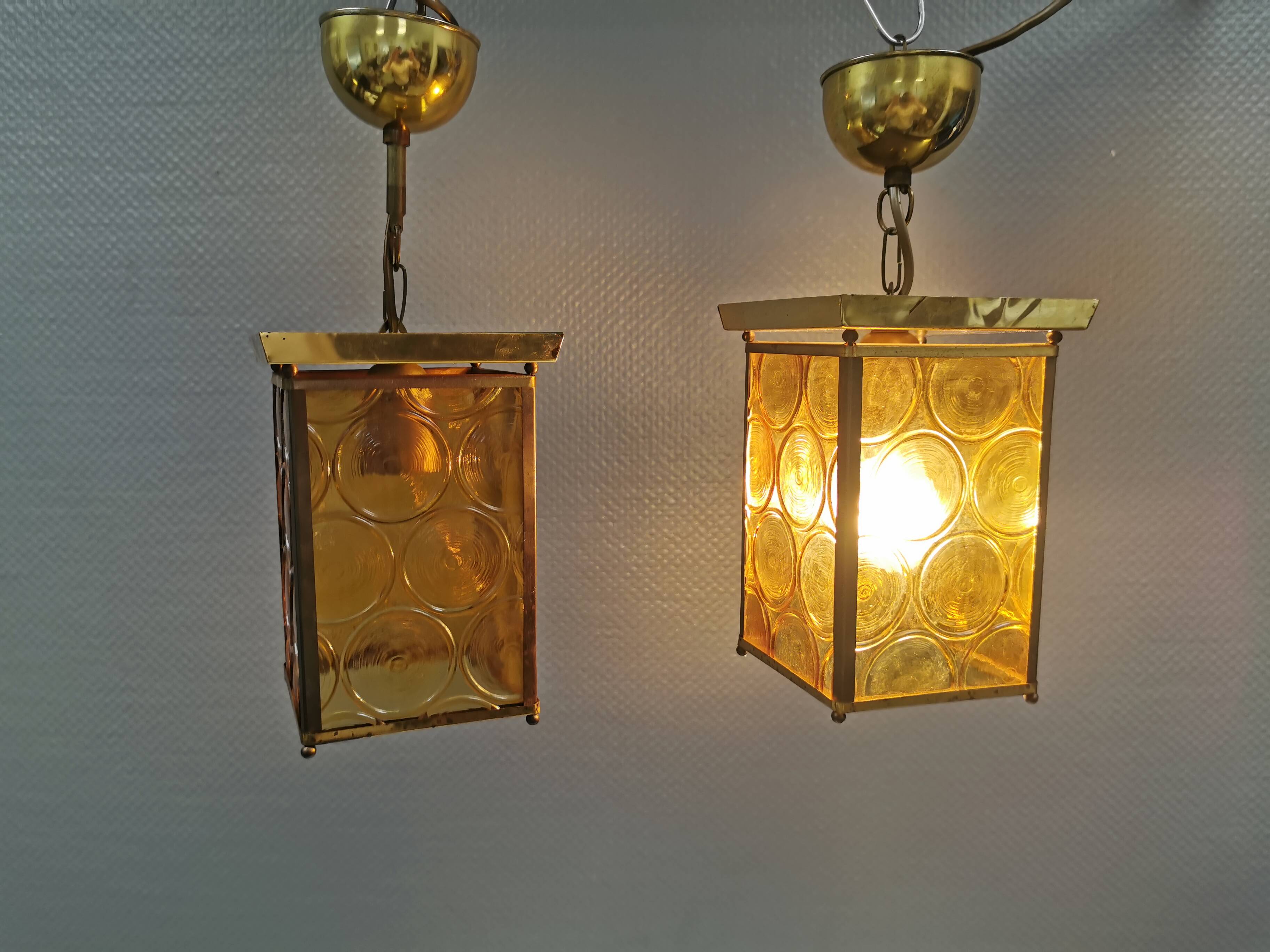 Two lantern lamps from Fischer Leuchten, 1960s–70s.