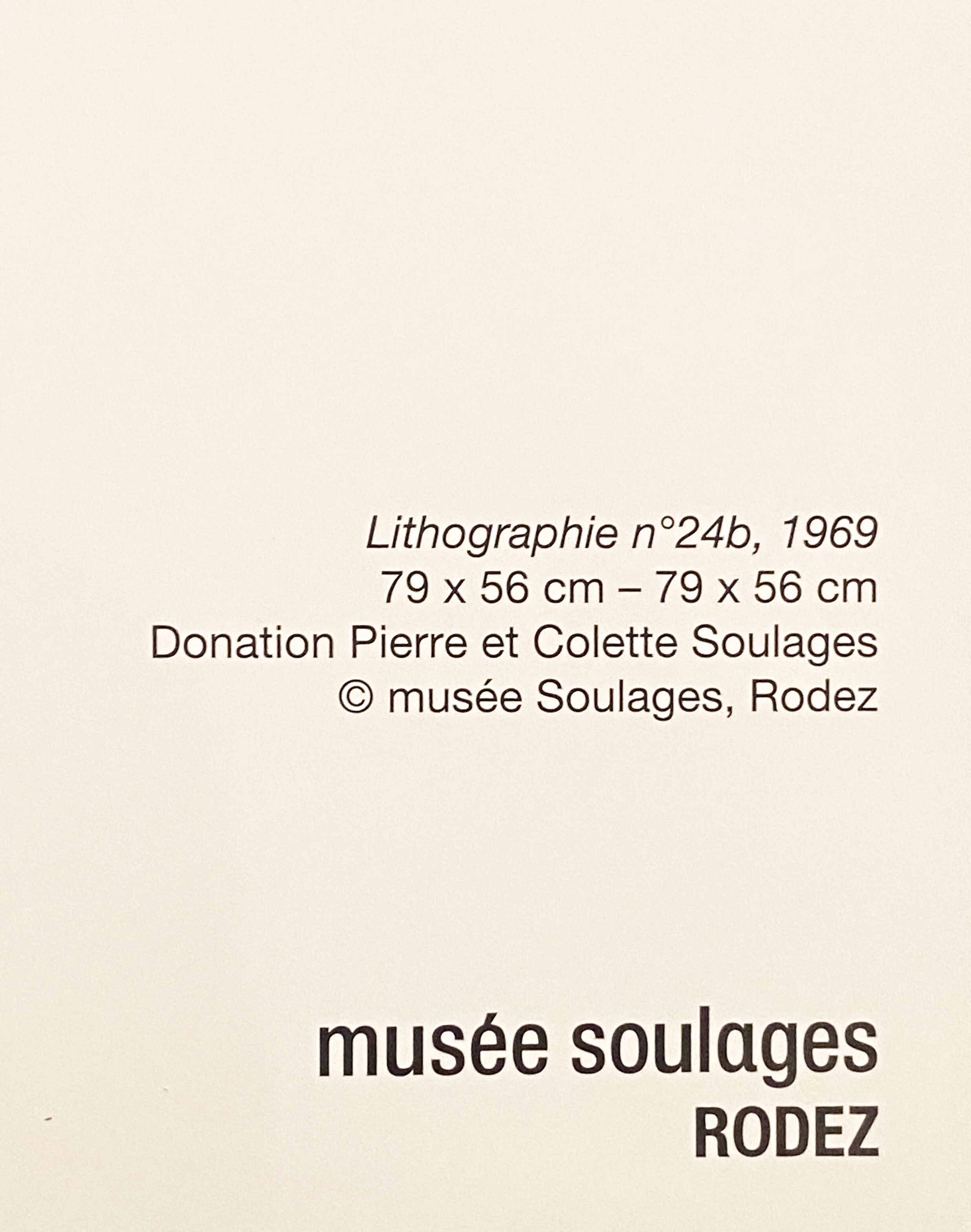 Pierre Soulages, poster representing lithograph #24b, Soulages Rodez Museum edition around 2020