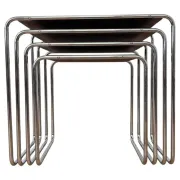 Rare Bauhaus chrome Nesting Tables B9, Marcel Breuer-1940s