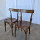 Set of 2 Vintage Wooden Dining Chair: Mid-Century Bistro Style, Yugoslavia