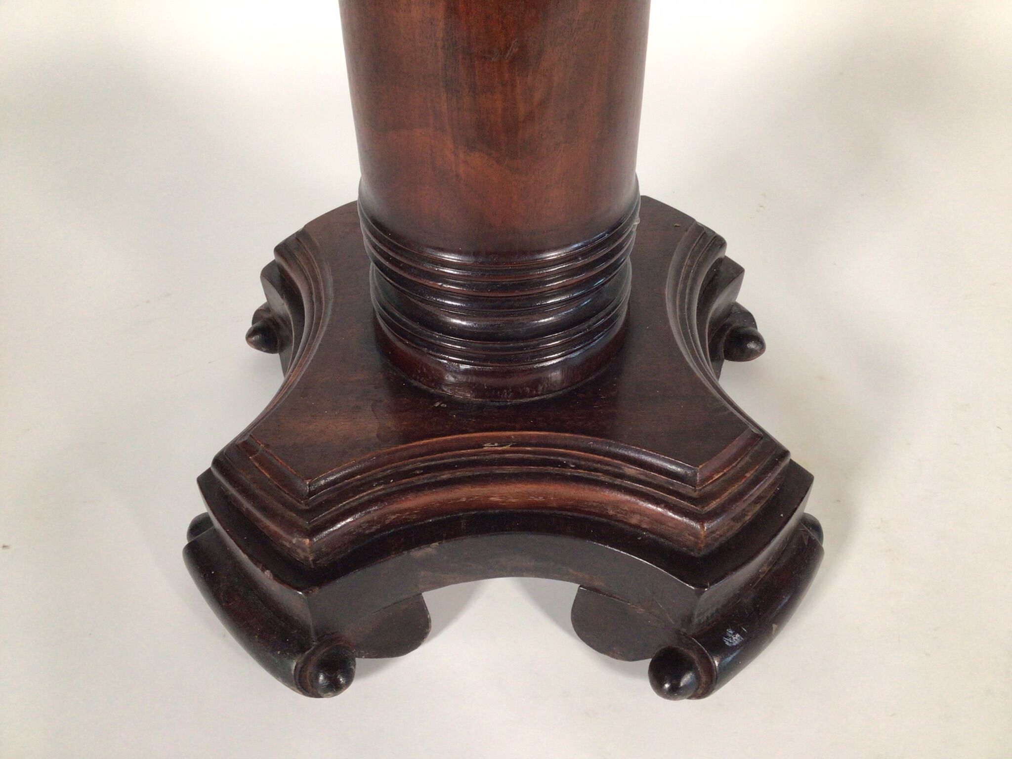 Oak carved plant stand