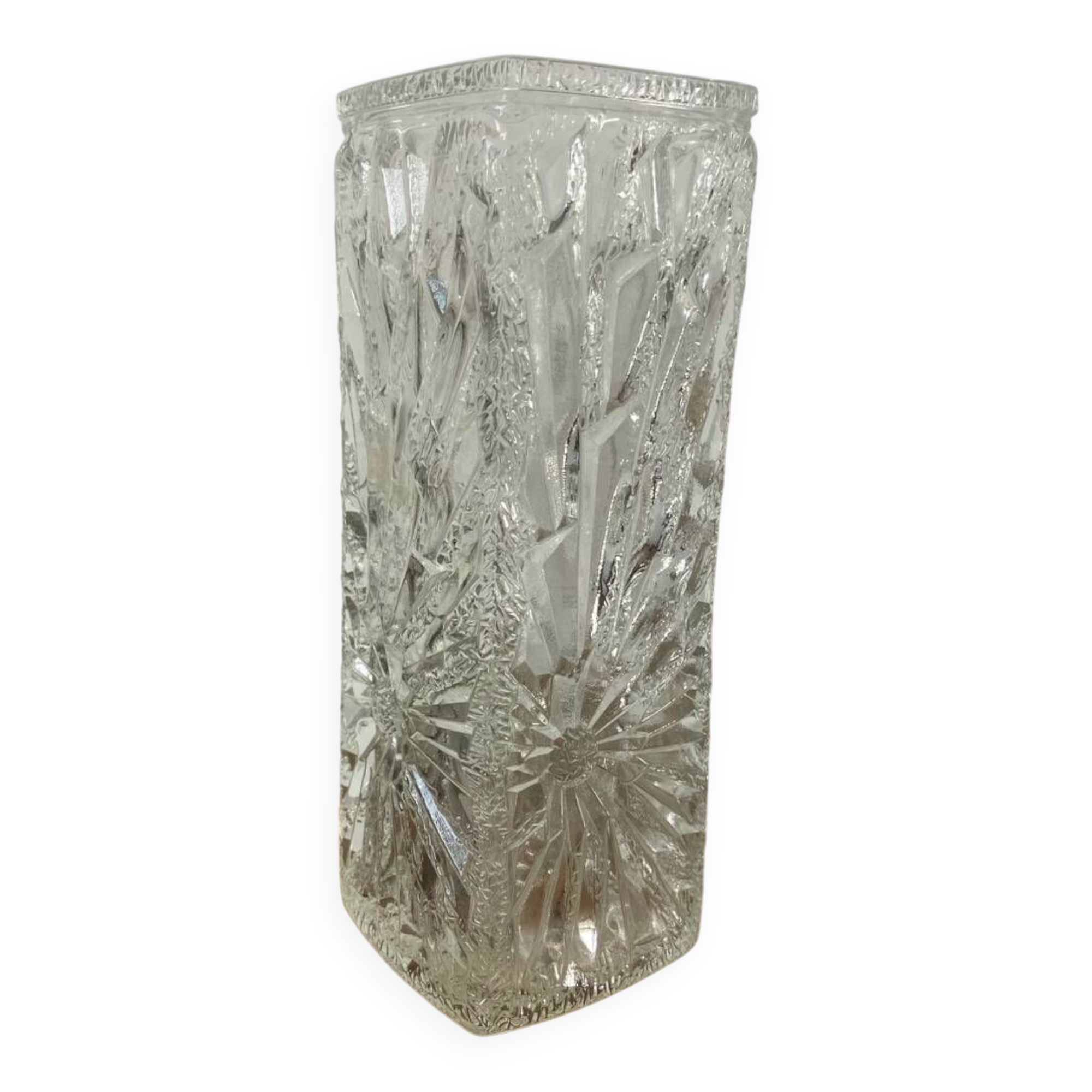 Vintage rectangular glass vase