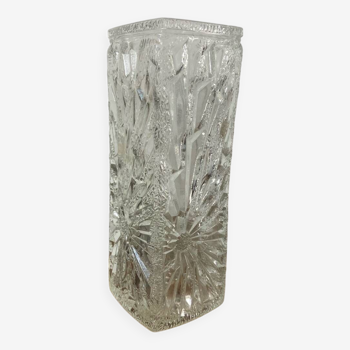 Vintage rectangular glass vase