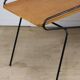 Vintage side coffee table in black lacquered metal and oak, 1950
