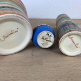 Trio vases Louis Bacculini and Michel Gorgeon, ceramics Vallauris 60s