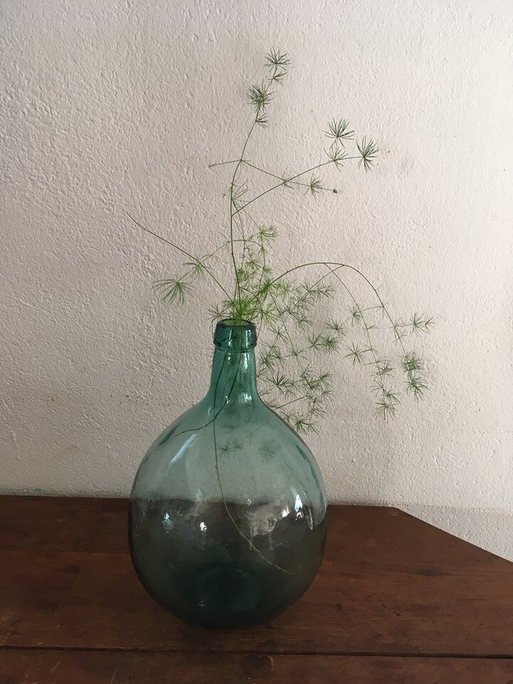 Demijohn viresa green with blue reflections 5L.