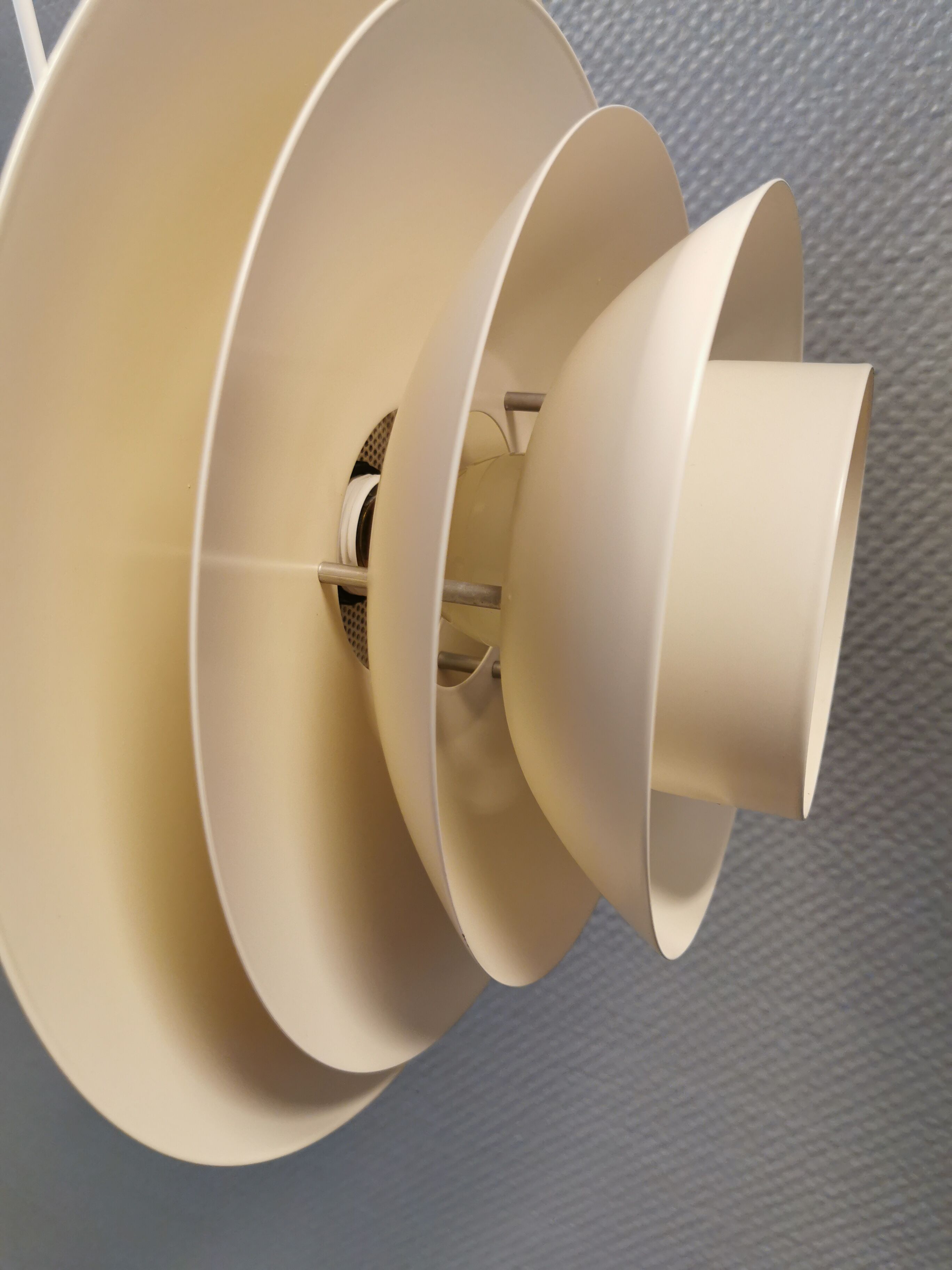 Danish hanging lamp in cracked white colour. produced by Design-Light in the 1980s, model Sofia.